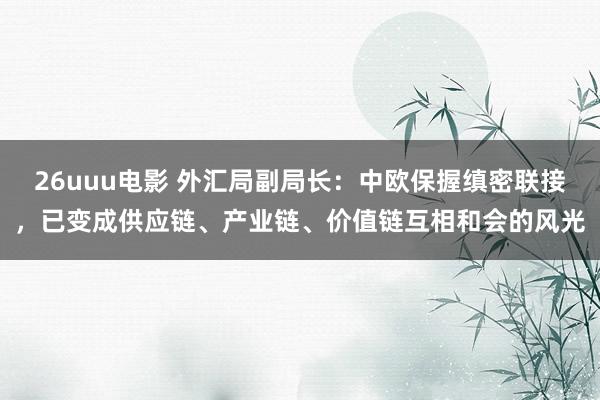 26uuu电影 外汇局副局长：中欧保握缜密联接，已变成供应链、产业链、价值链互相和会的风光