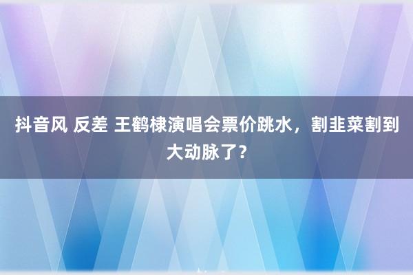 抖音风 反差 王鹤棣演唱会票价跳水，割韭菜割到大动脉了？