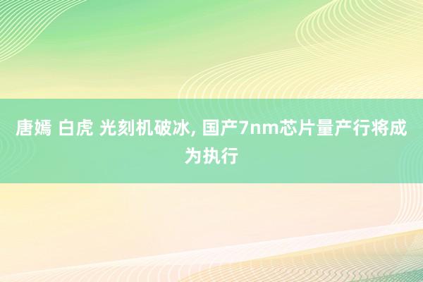 唐嫣 白虎 光刻机破冰， 国产7nm芯片量产行将成为执行