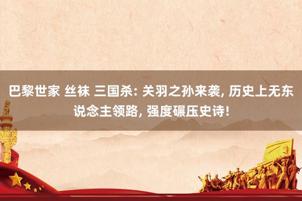 巴黎世家 丝袜 三国杀: 关羽之孙来袭， 历史上无东说念主领路， 强度碾压史诗!