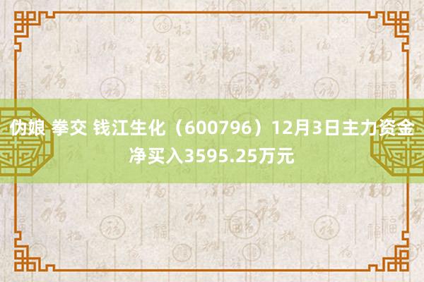 伪娘 拳交 钱江生化（600796）12月3日主力资金净买入3595.25万元
