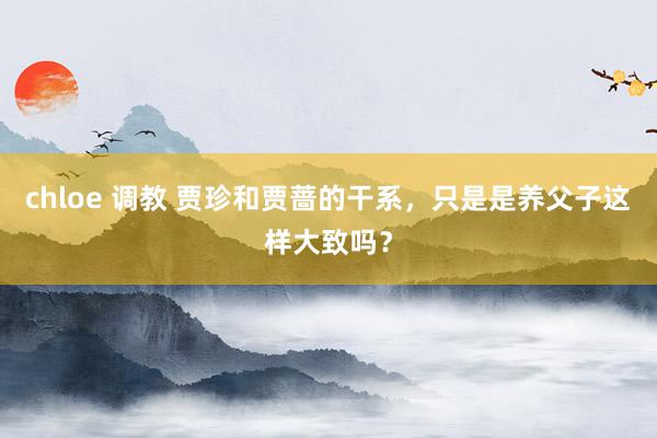 chloe 调教 贾珍和贾蔷的干系，只是是养父子这样大致吗？
