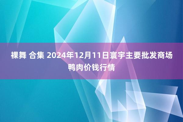 裸舞 合集 2024年12月11日寰宇主要批发商场鸭肉价钱行情