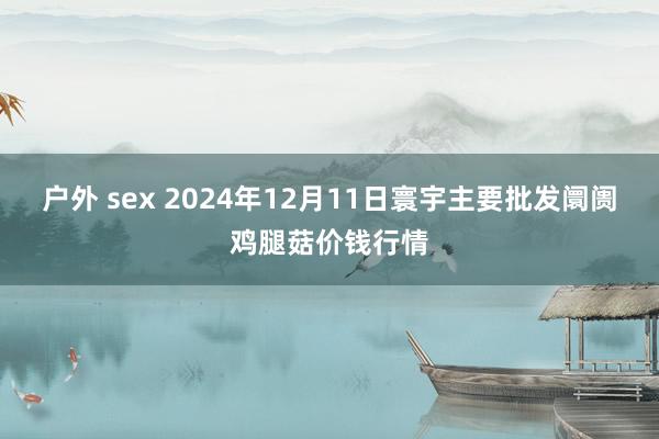 户外 sex 2024年12月11日寰宇主要批发阛阓鸡腿菇价钱行情