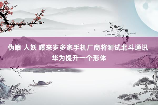 伪娘 人妖 曝来岁多家手机厂商将测试北斗通讯 华为提升一个形体