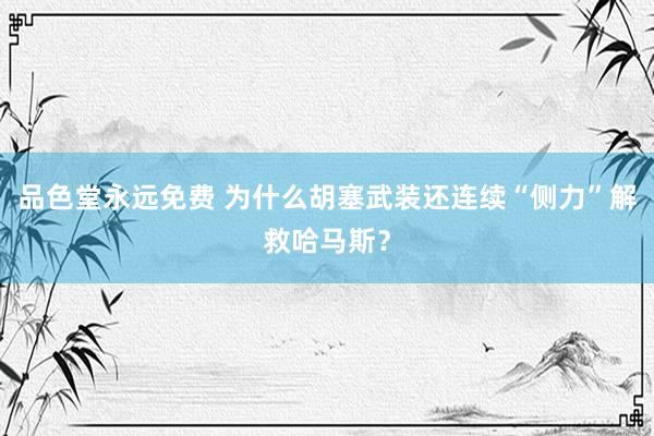 品色堂永远免费 为什么胡塞武装还连续“侧力”解救哈马斯？