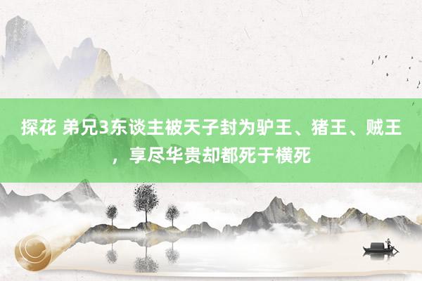 探花 弟兄3东谈主被天子封为驴王、猪王、贼王，享尽华贵却都死于横死