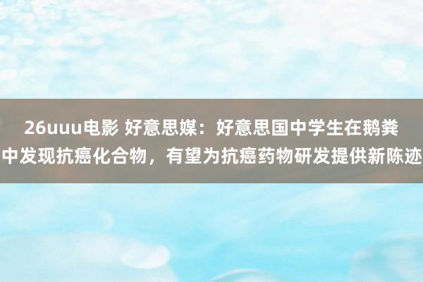 26uuu电影 好意思媒：好意思国中学生在鹅粪中发现抗癌化合物，有望为抗癌药物研发提供新陈迹