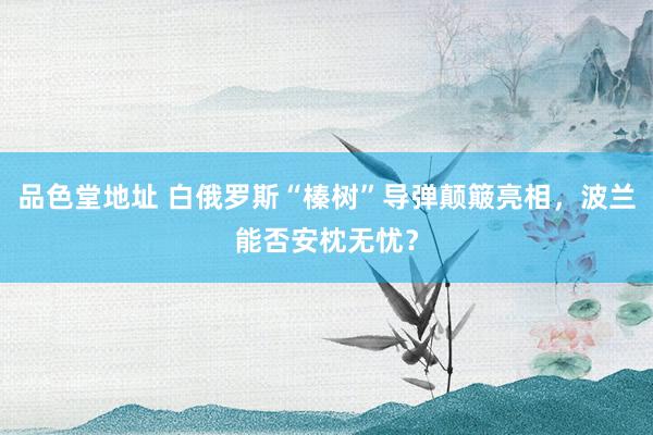 品色堂地址 白俄罗斯“榛树”导弹颠簸亮相，波兰能否安枕无忧？