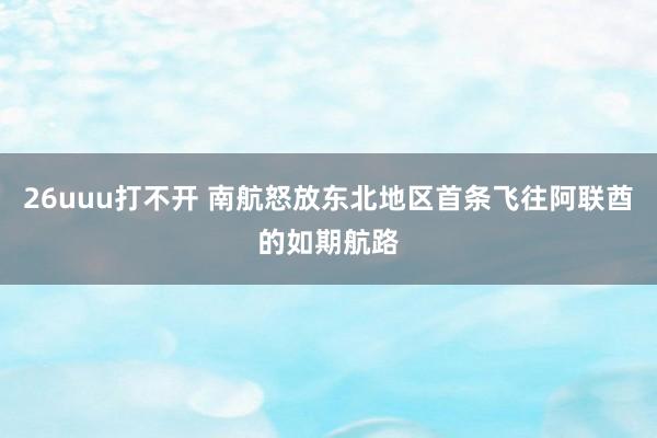 26uuu打不开 南航怒放东北地区首条飞往阿联酋的如期航路