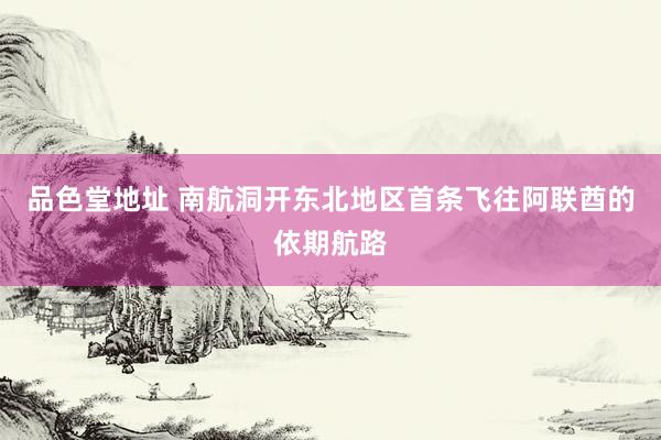 品色堂地址 南航洞开东北地区首条飞往阿联酋的依期航路