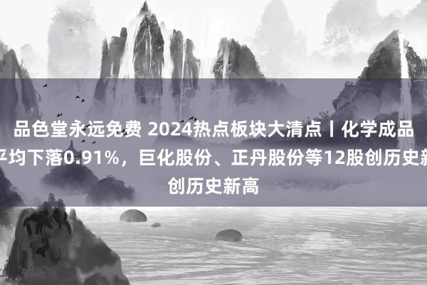 品色堂永远免费 2024热点板块大清点丨化学成品股平均下落0.91%，巨化股份、正丹股份等12股创历史新高