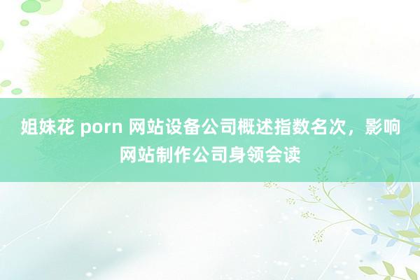 姐妹花 porn 网站设备公司概述指数名次，影响网站制作公司身领会读